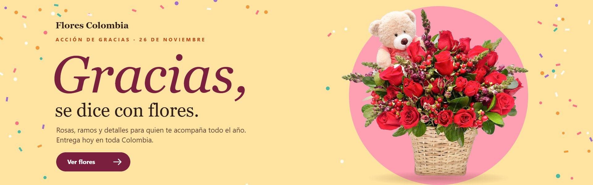Flores para dar gracias con entrega hoy en toda Colombia