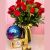 Rosas en florero Globo y Chocolates - Momento Feliz 