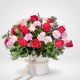 Caja de lujo con 24 rosas rojas y rosadas y claveles – Flores Colombia