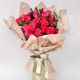 ramo de rosas fucsias con papel coreano y envio a domicilio en todo colombia 